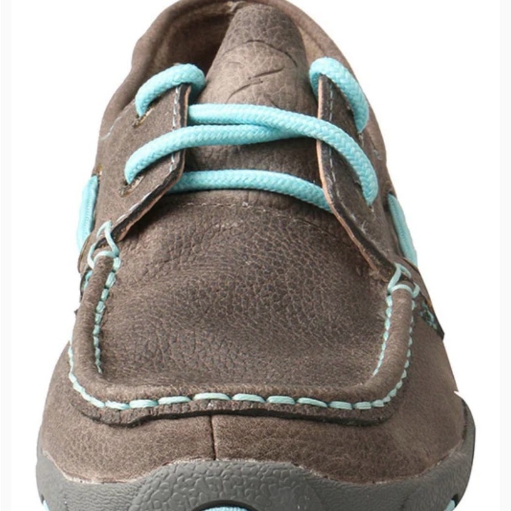 NWT- Women’s Twisted X Driving Moc/ Boat Shoe - Grey/Light Blue-WDM0098-Size 8.5 - Picture 5 of 7